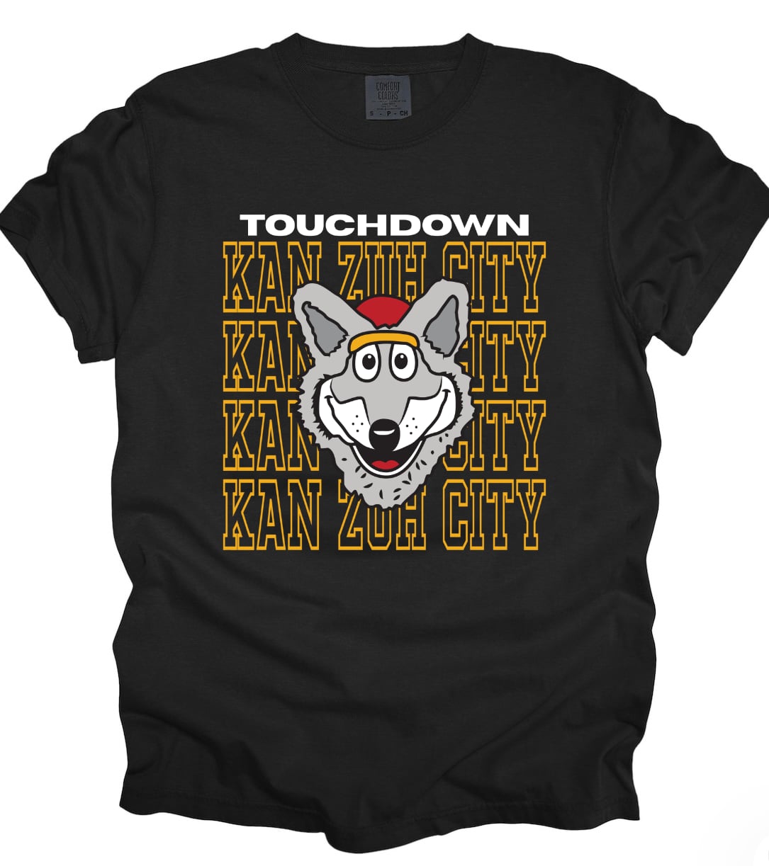 White Touchdown Gold Kan Zuh City Black Tee