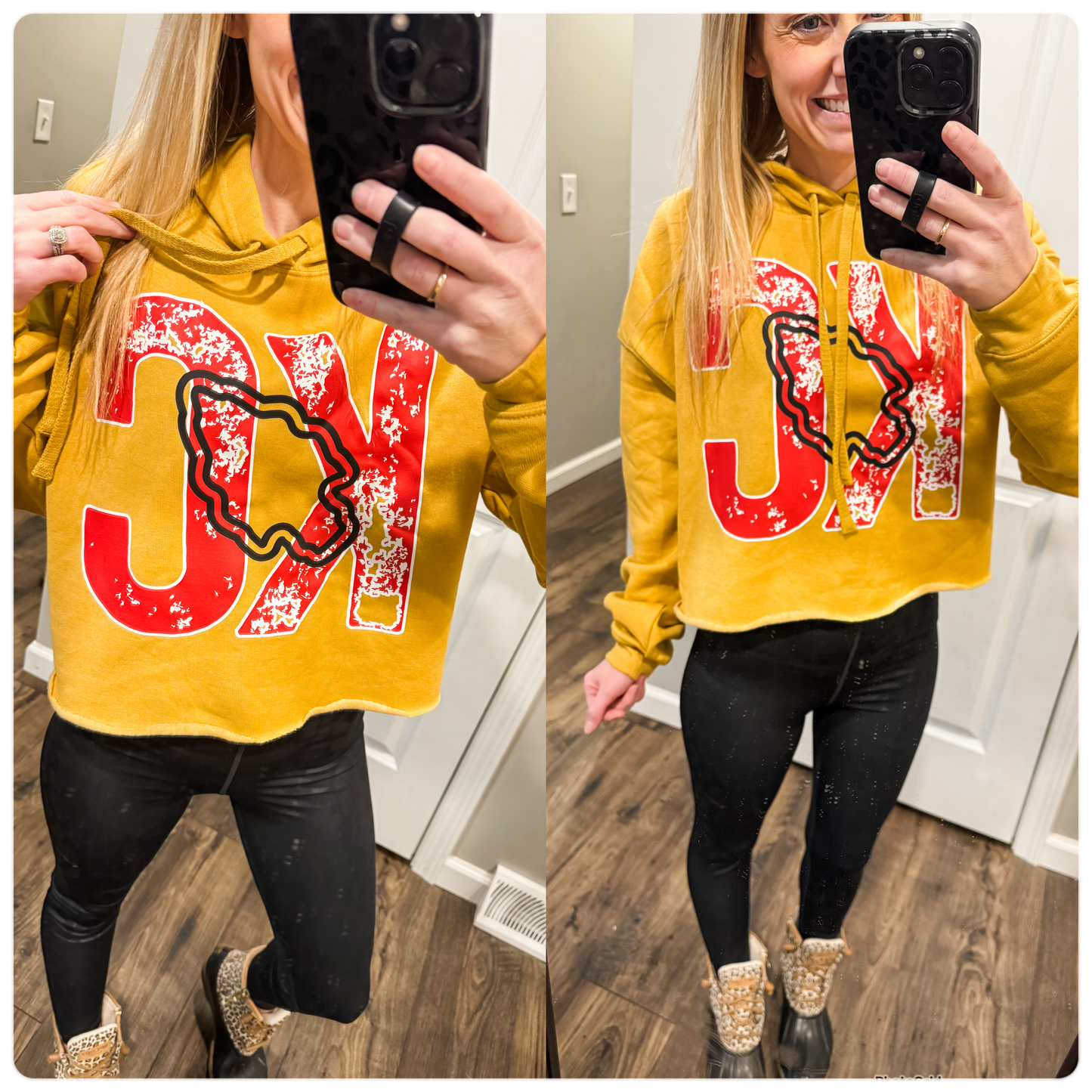 KC Distressed Retro Football Heather Mustard Option