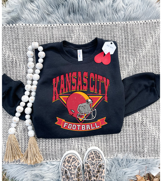 **HALFTIME DEAL** Vintage Kansas City Football Black Sweatshirt