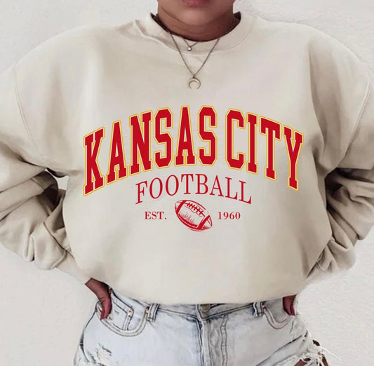 **HALFTIME DEAL** Arched Kansas City Football Sand Sweatshirt