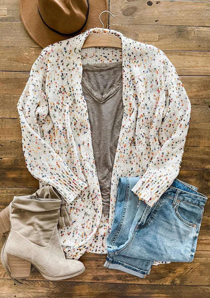 White Confetti Cardigan