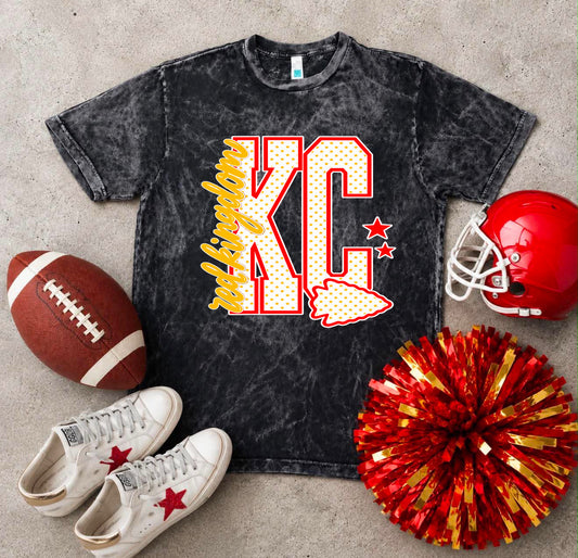 **HALFTIME DEAL** Varsity Gold Stars KC Red Kingdom Mineral Wash Tee