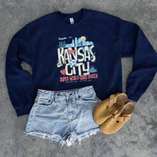 Soccer Doodle Navy Sweatshirt