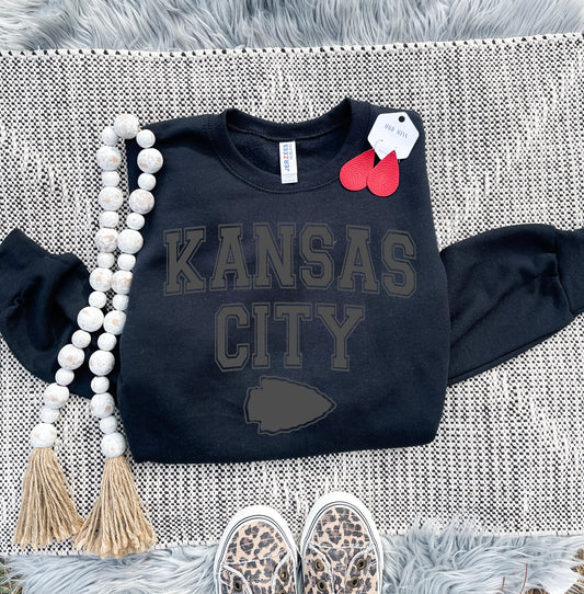 Black Kansas City Grey Arrowhead Black Sweatshirt