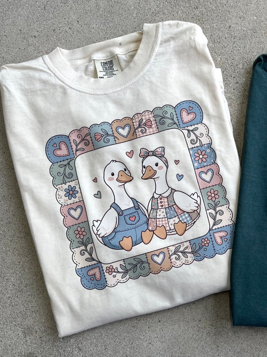 Flowers & Hearts Square Ivory Tee