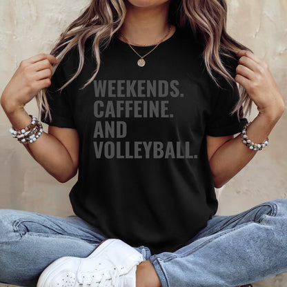 Weekends Caffeine And Volleyball Black Option