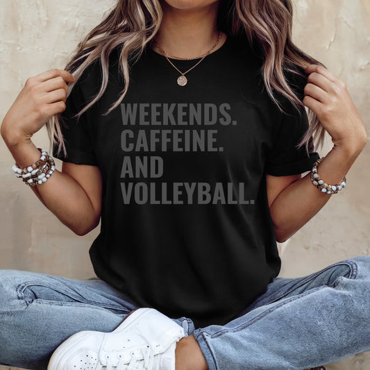 Weekends Caffeine And Volleyball Black Option