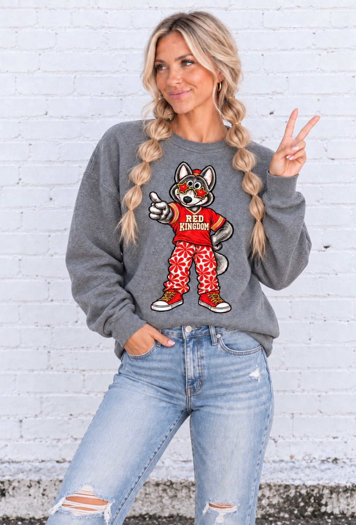 **HALFTIME DEAL** Wolf Glasses Heather Graphite Sweatshirt