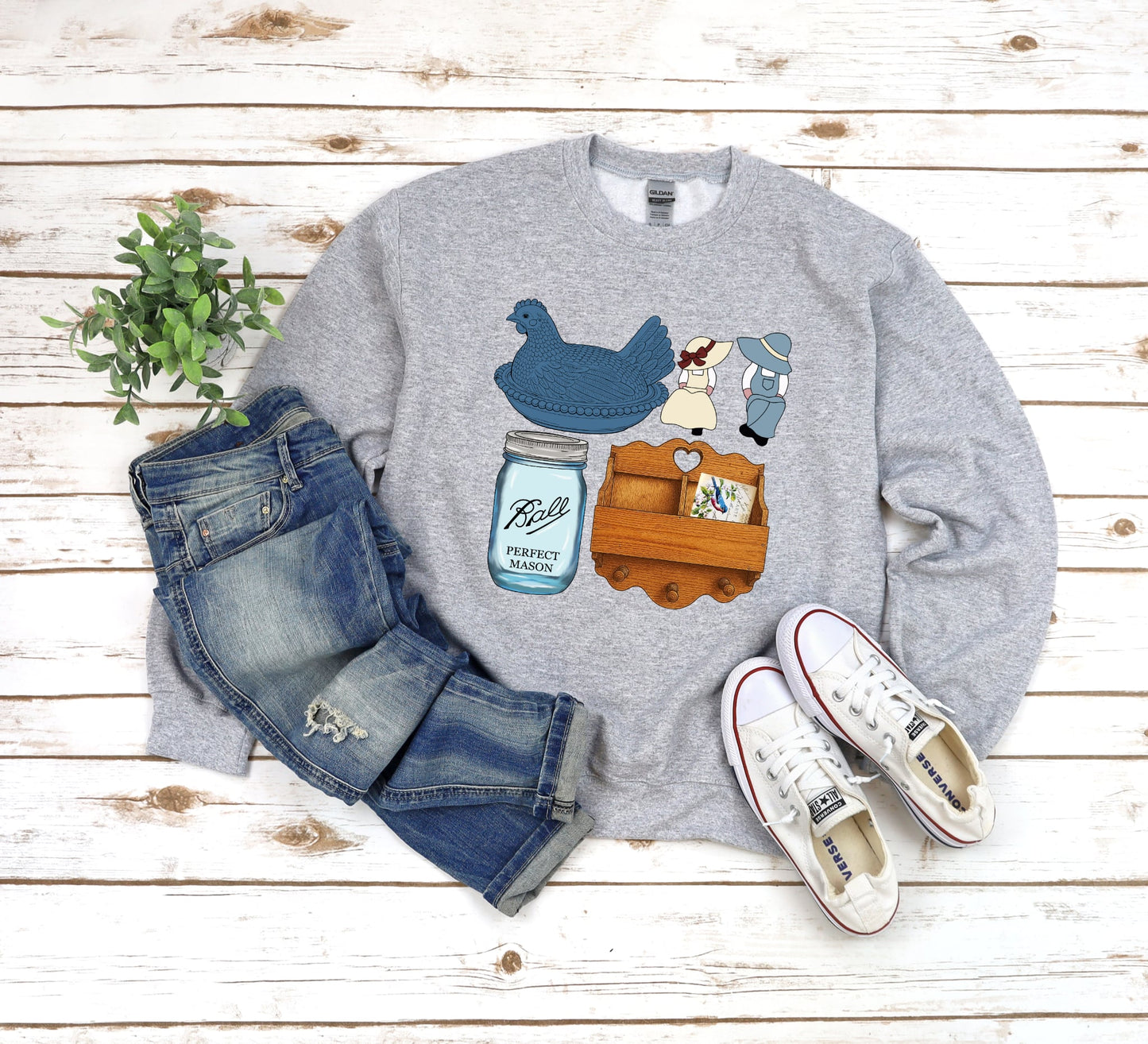 Grandma Core Sports Grey Sweatshirt