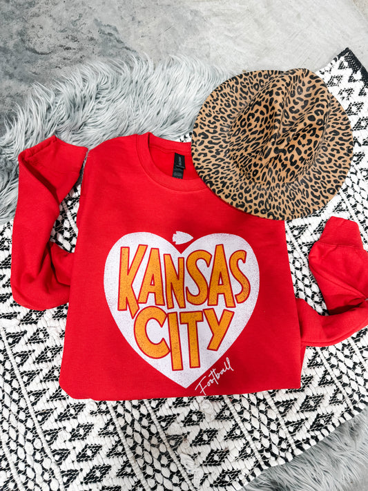 Big Heart Kansas City Football Red Sweatshirt