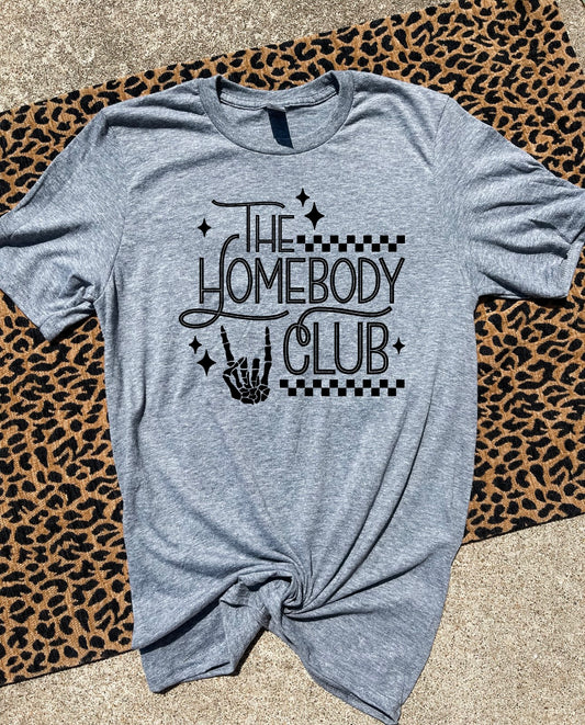 Black The Homebody Club Heather Graphite Tee