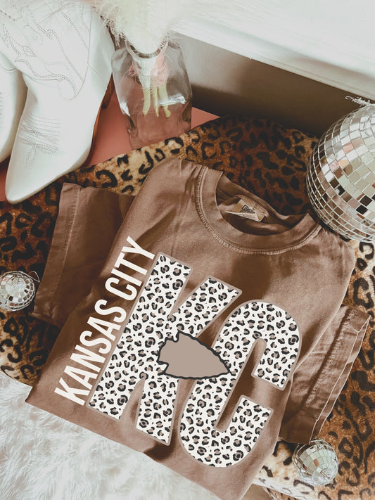 **DEAL PRICE** Black Leopard KC Leopard Kansas City Espresso Tee