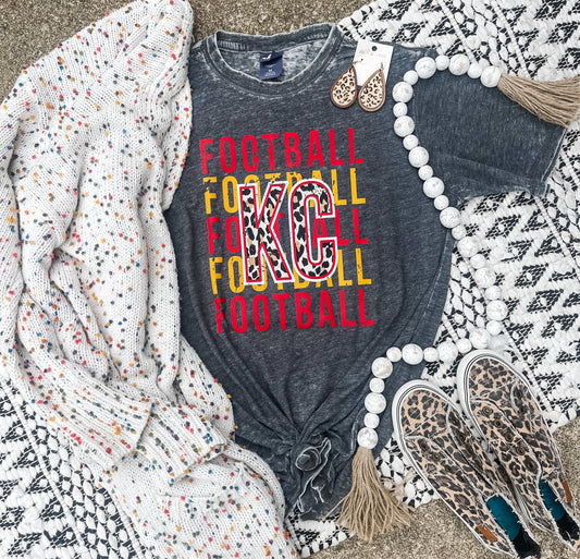 KC Repeat Football Burnout Tee