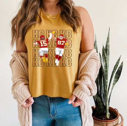 MK Duo Women's Racerback Crop Heather Mustard