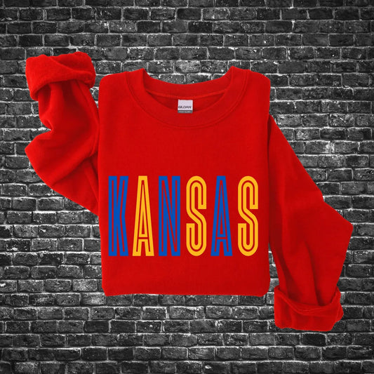 Blue & Yellow Blocked Kansas Red Options