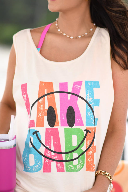 Lake Babe Smiley Ivory Tee/Tank