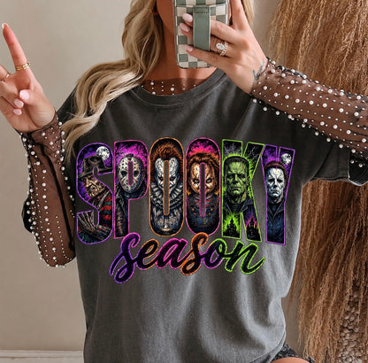 Colorful Block Spooky Season Pepper Tee