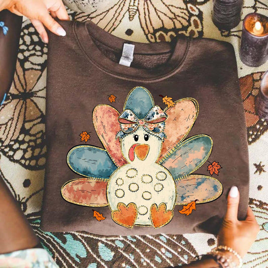 Watercolor Turkey Chocolate Sweatshirt