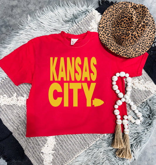 Gold Kansas City Arrowhead Red Tee