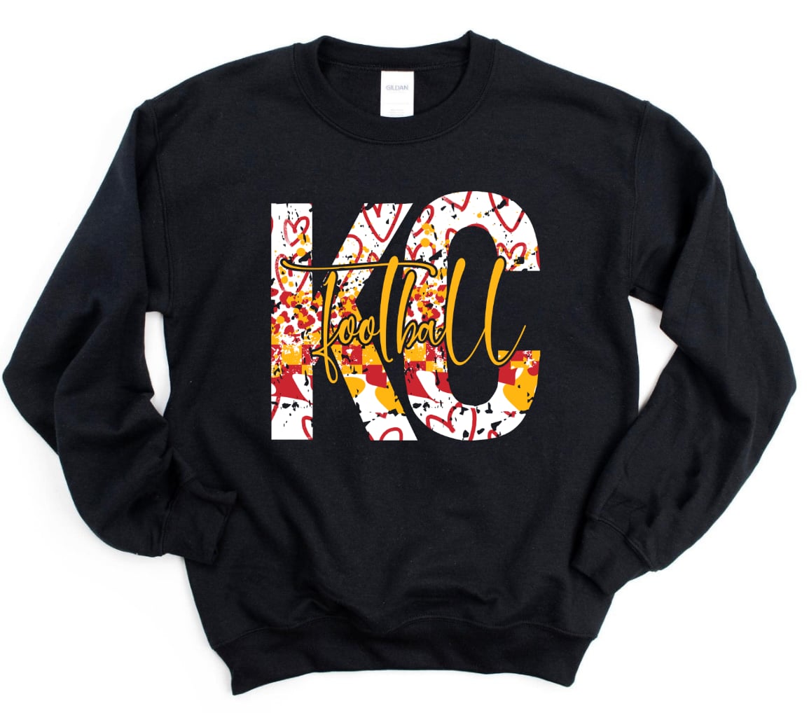 **HALFTIME DEAL** Distressed Leopard Hearts Checker Black Sweatshirt