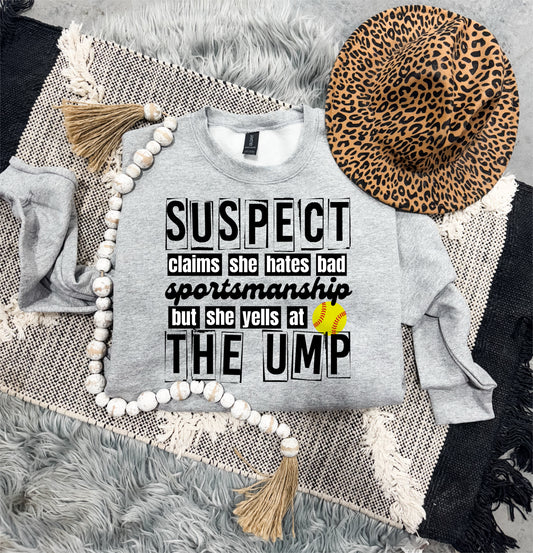 Softball Suspect Yells At The Ump Sports Grey Sweatshirt