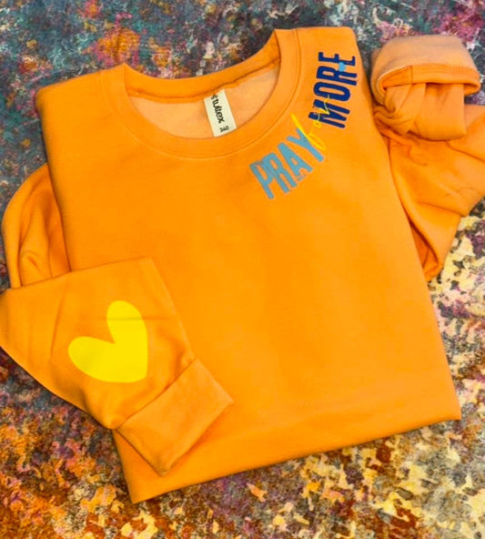 Neckline Pray For More Cantaloupe Sweatshirt
