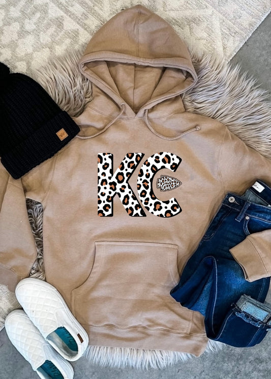 Leopard Brown KC Arrowhead Sand Hoodie