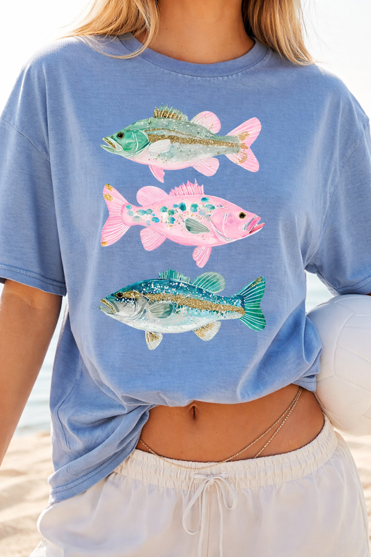 Coastal Bass Washed Denim Tee