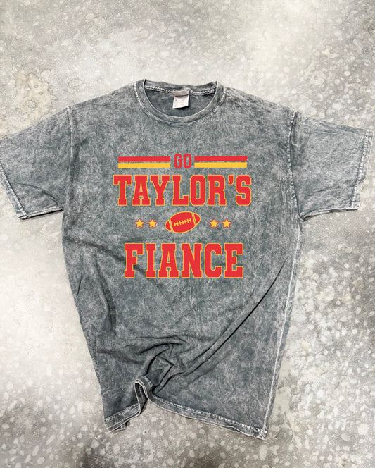 Red & Gold Go Taylor’s Fiance Grey Mineral Wash Tee