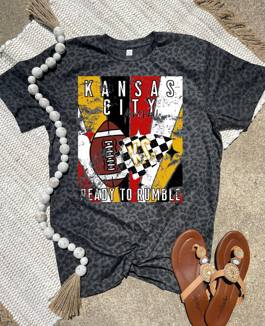 **HALFTIME DEAL** Kansas City Ready To Rumble Black Leopard Tee