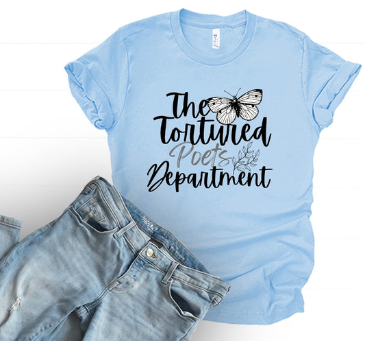 Butterfly Poets Department Blue Tee