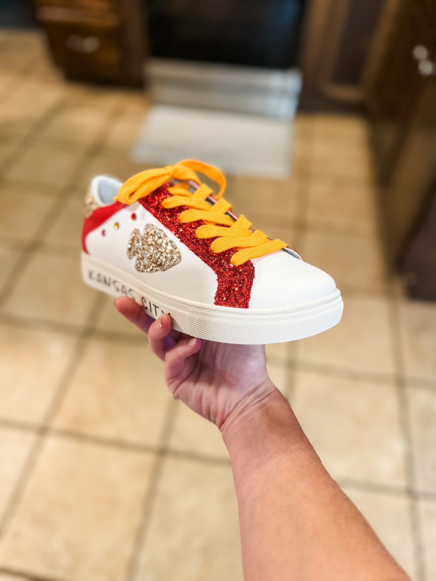 **READY TO SHIP** KC Game Day Glitter Shoes