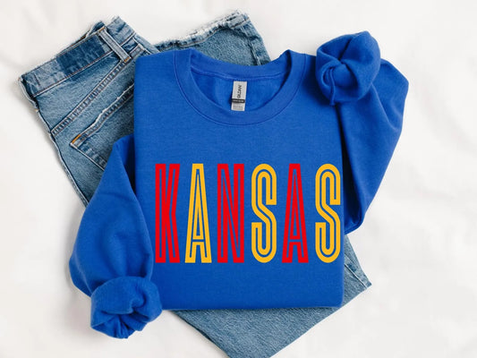 Red & Yellow Blocked Kansas Sports Grey Options