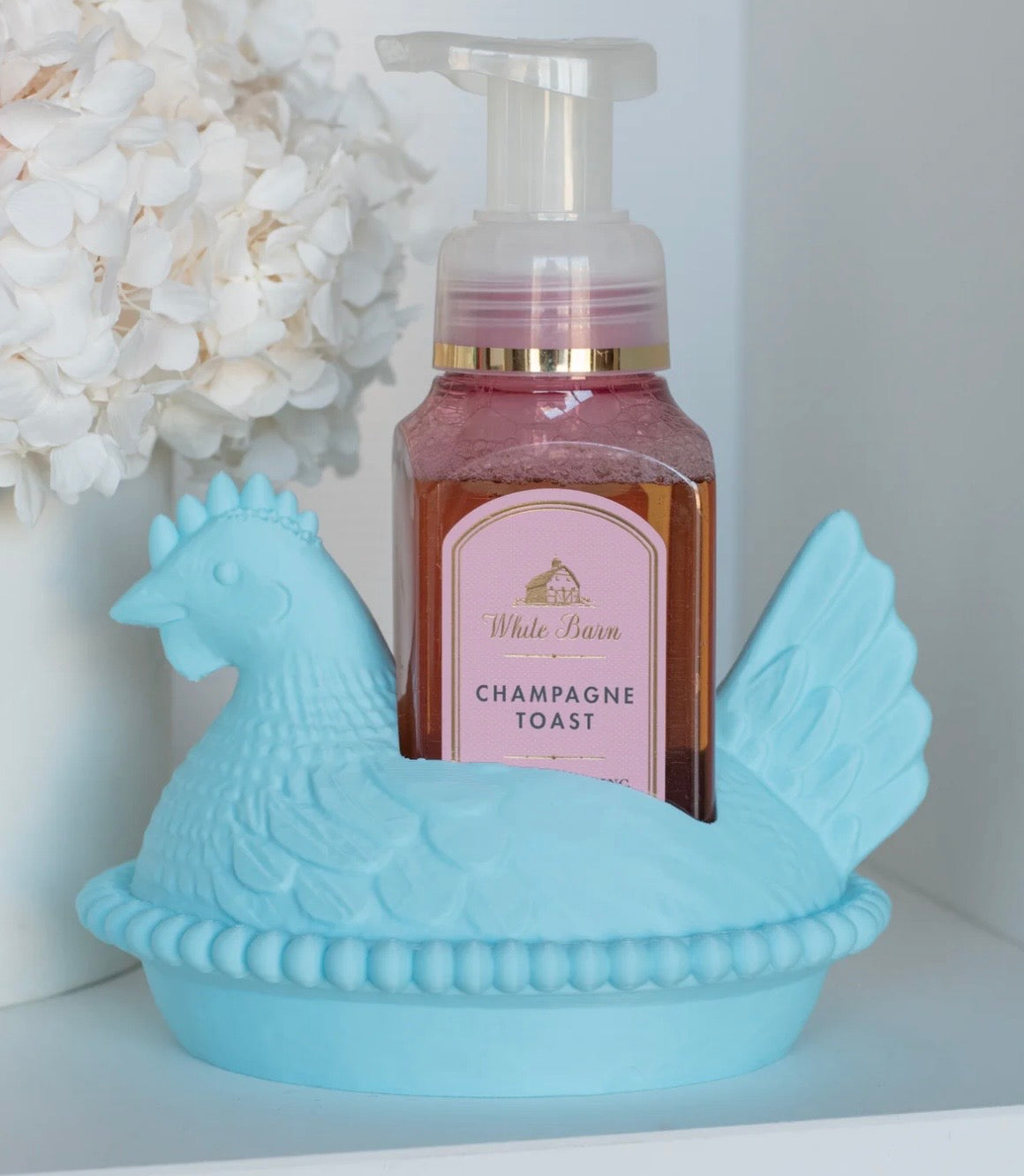 **PREORDER** Light Blue Nesting Hen B&BW Soap Holder