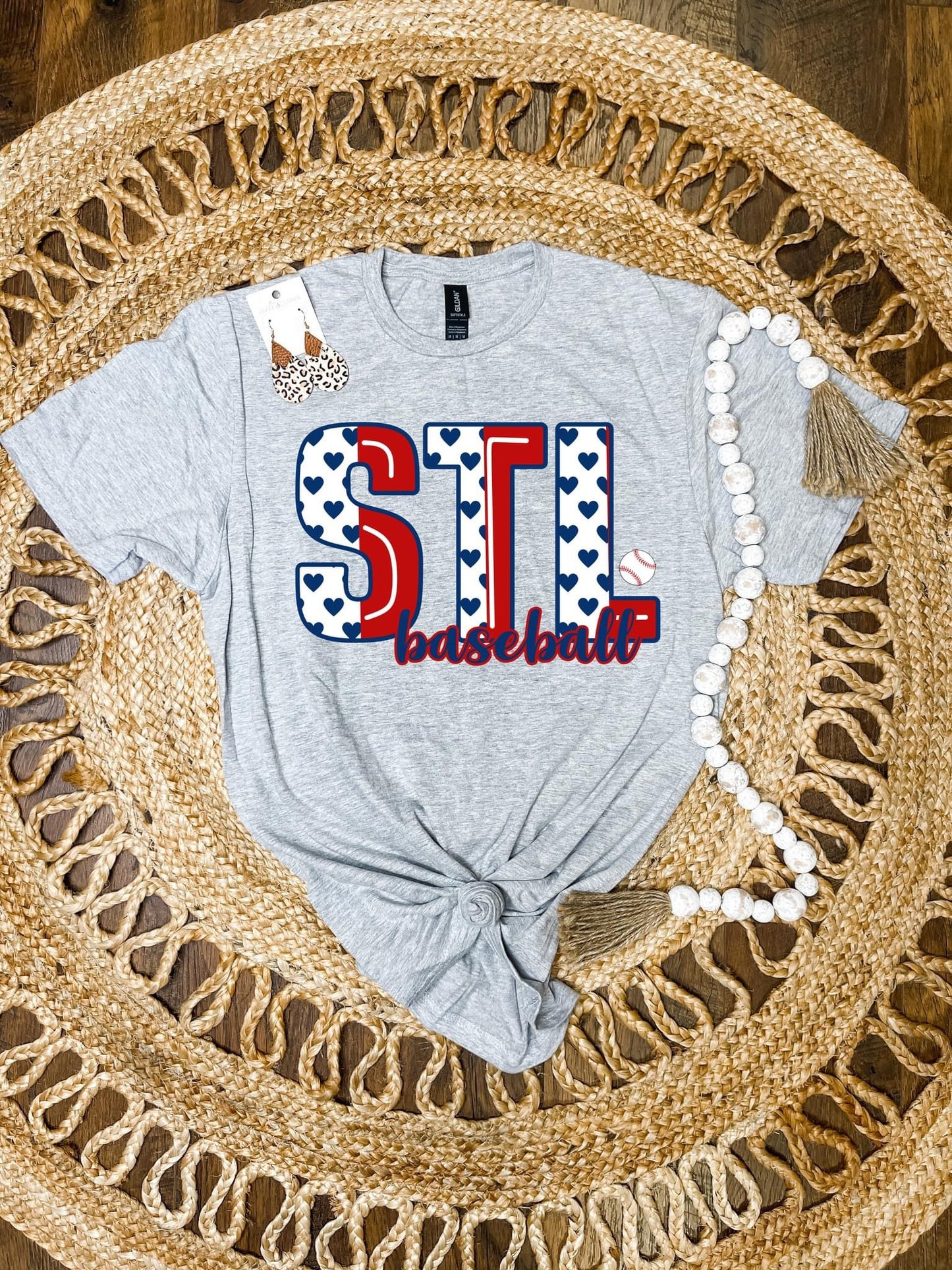STL Hearts Baseball Sports Grey
