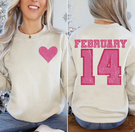 FRONT + BACK February 14 Sand Sweatshirt