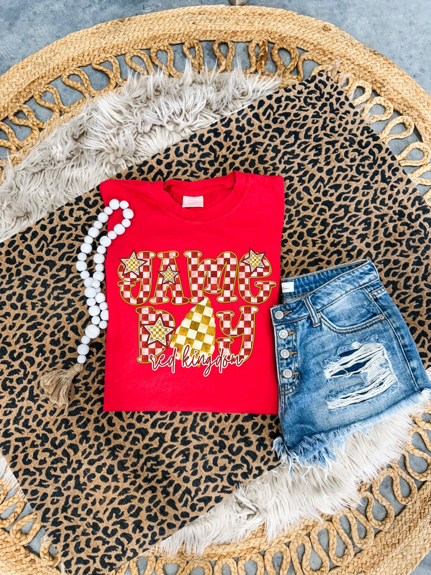 **HALFTIME DEAL** Checkered Game Day Red Kingdom Red Tee