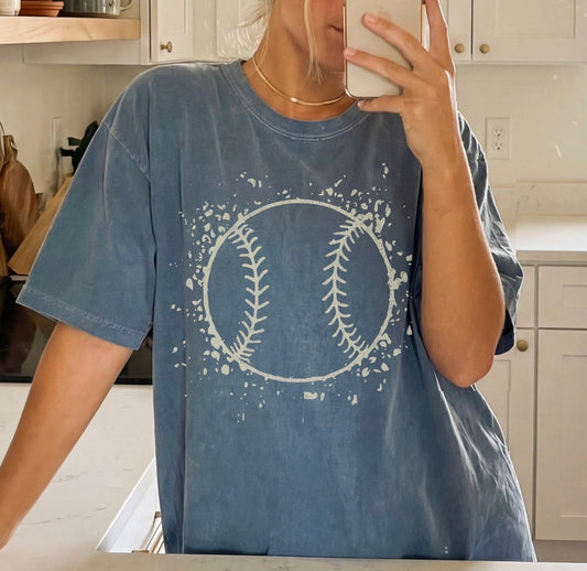 Splatter Baseball Blue Jean Tee
