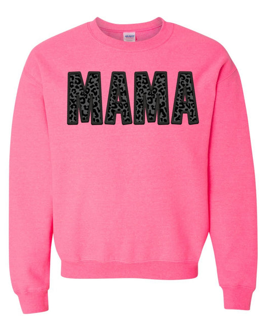 Mama Faux Black Leopard Safety Pink Option