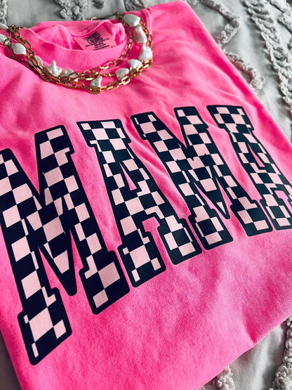 Mama Black & White Checkered Color Options