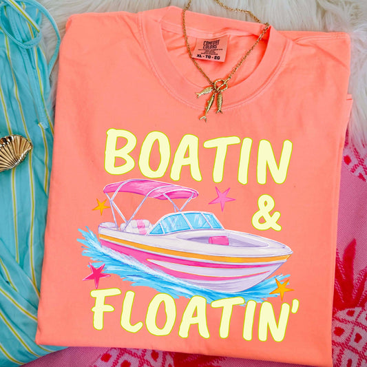 Stars Boatin Neon Cantaloupe Tee