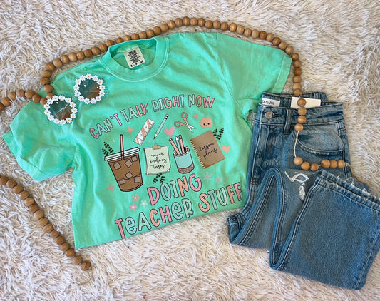 Can’t Talk Right Now Doing Teacher Stuff Island Reef Tee