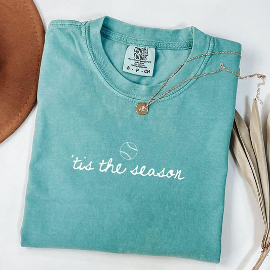 Tis The Season Baseball Seafoam Tee