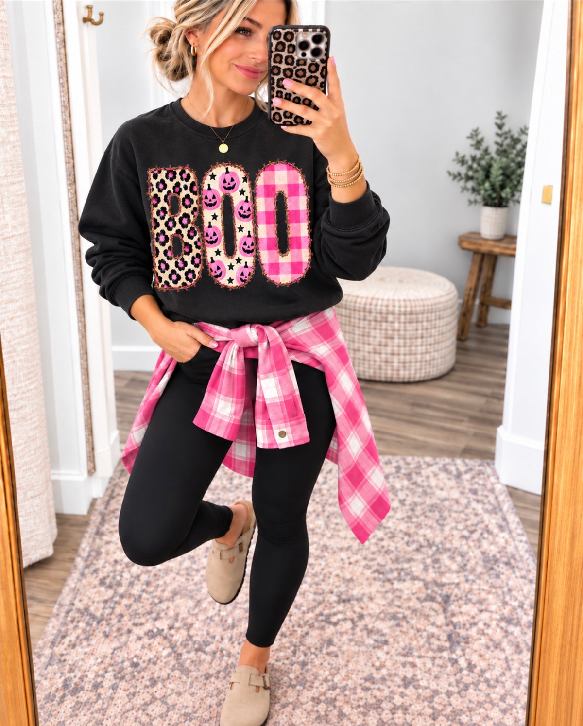 Girly Ghost Boo Season Black Sweatshirt