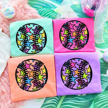 Colorful Stars Trendy Baseball