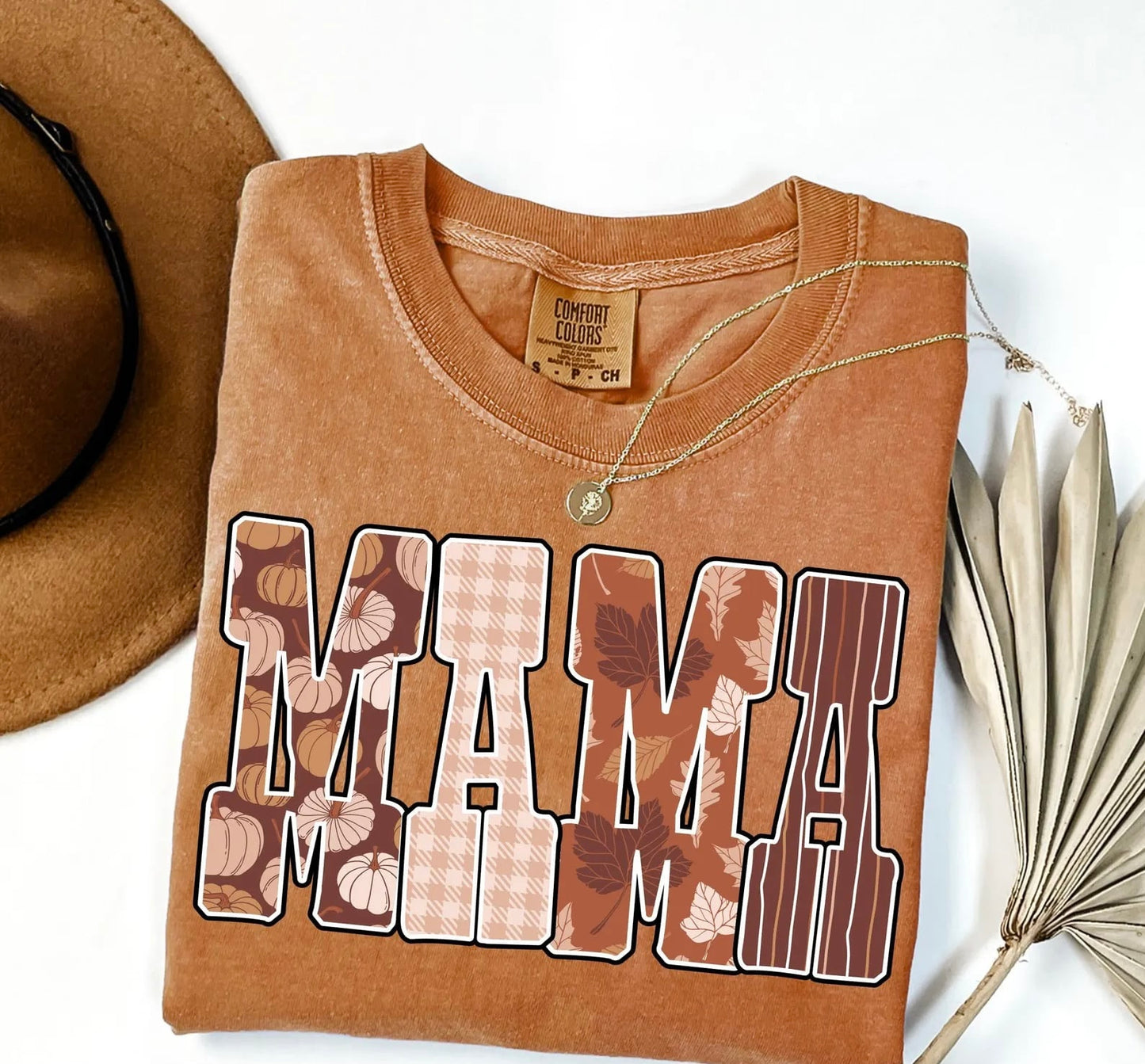 Leaves & Fall Mama Block Yam Tee
