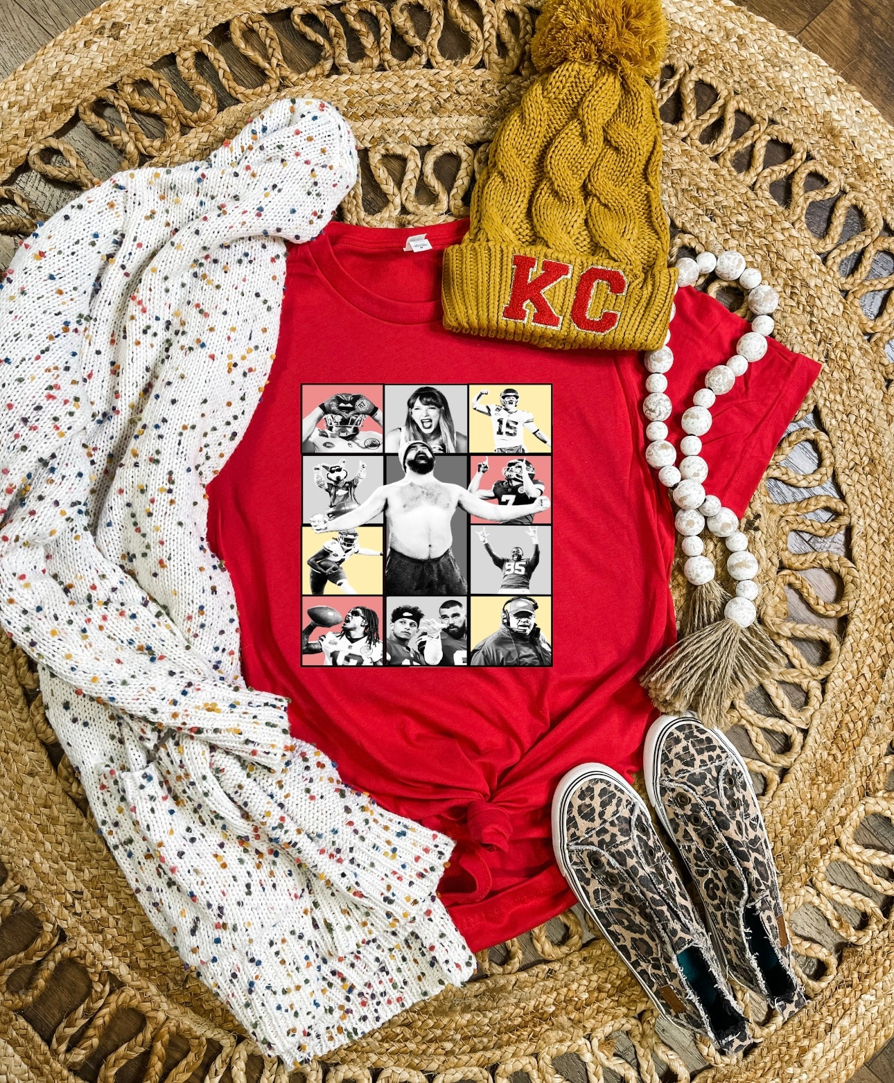 Multi Face Kansas City Tour Solid Red Tee