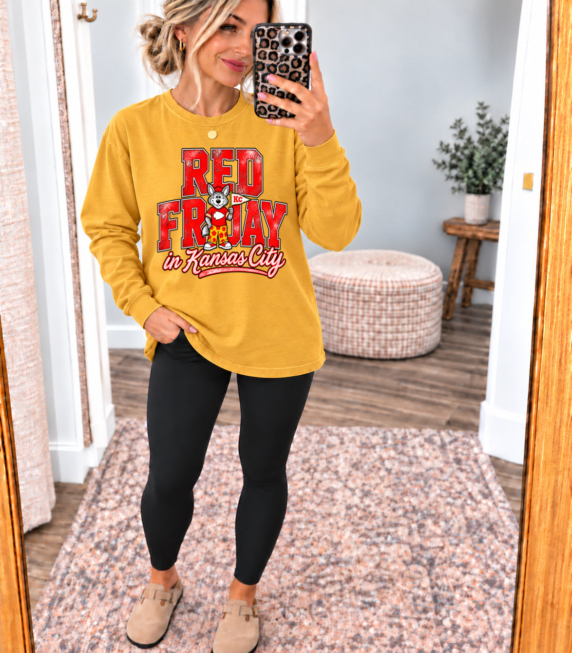 Red Friday In Kansas City Mustard Long Sleeve Tee