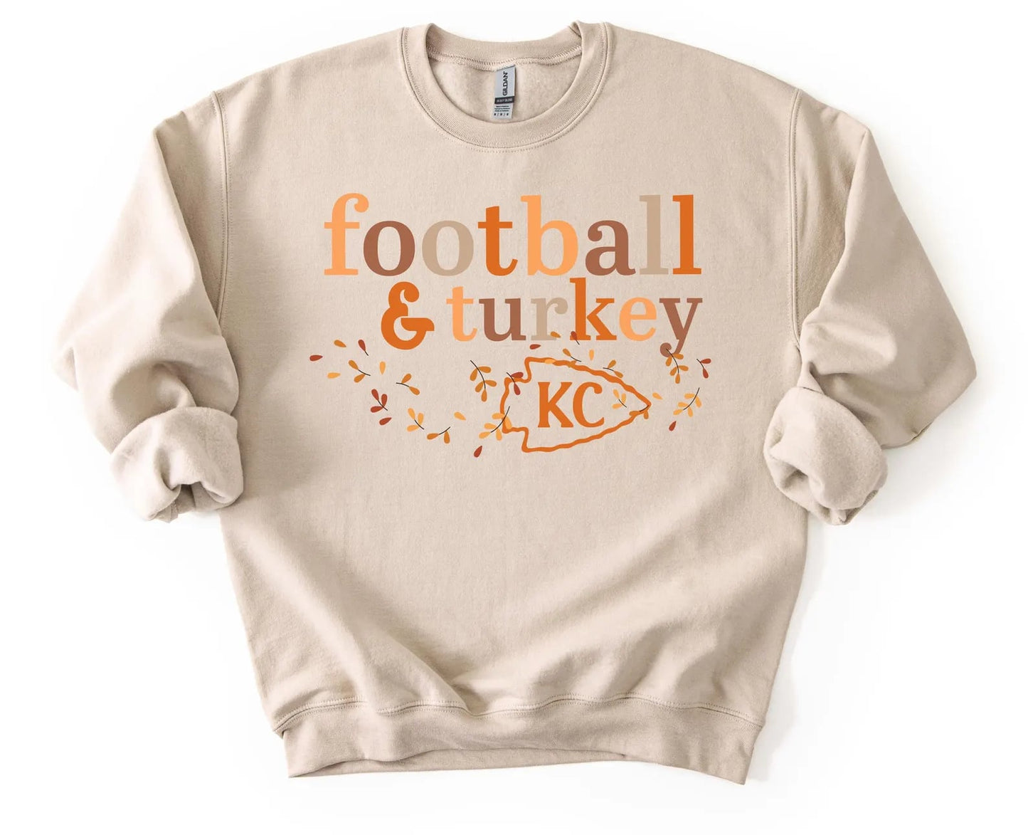 **HALFTIME DEAL** Football & Turkey Arrow Sand Sweatshirt