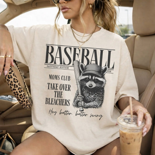 Baseball Moms Club Take Over The Bleachers Ivory Tee